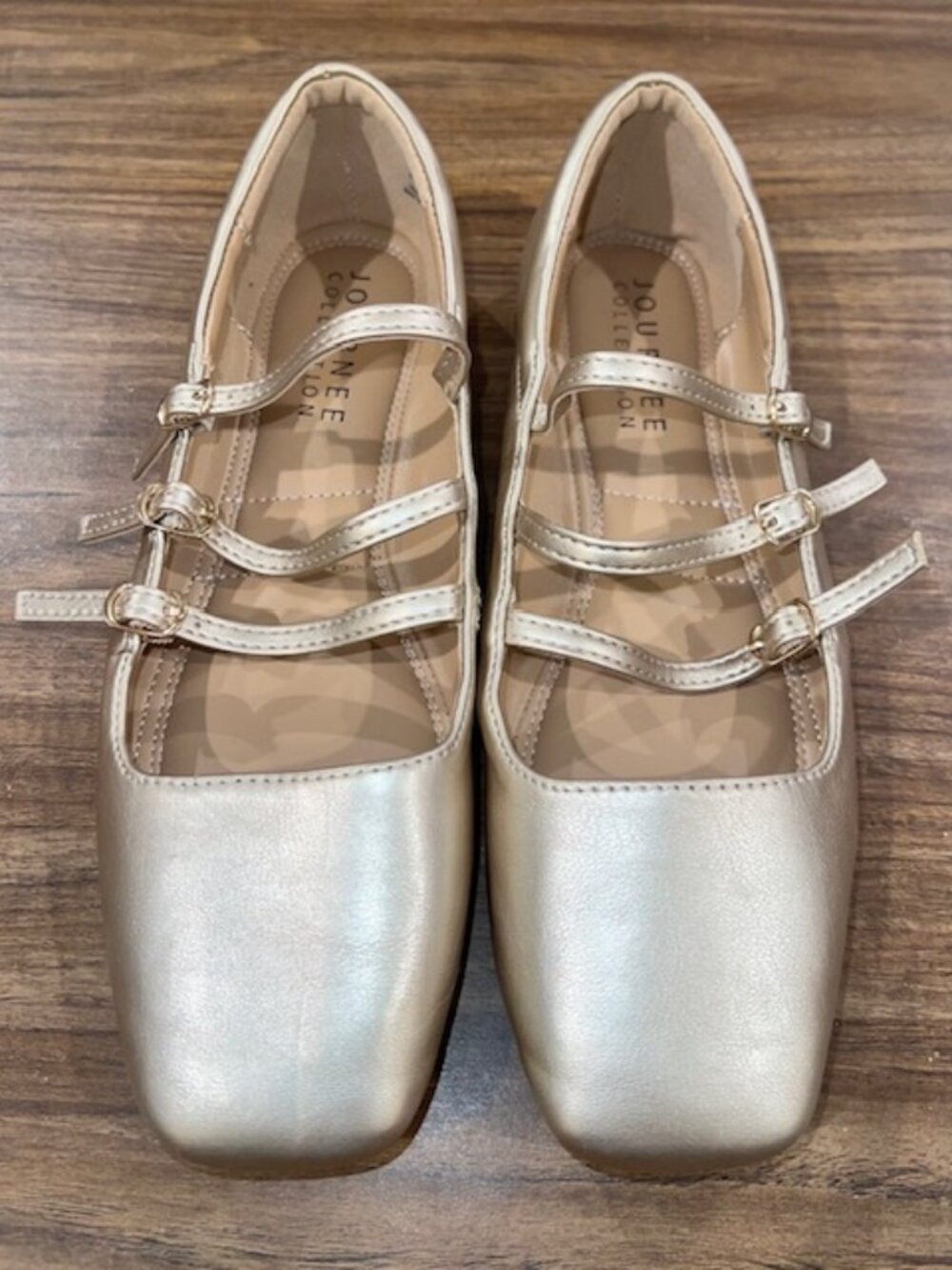 Journee Darlin Gold Ballet Mary Jane Flats (9M)